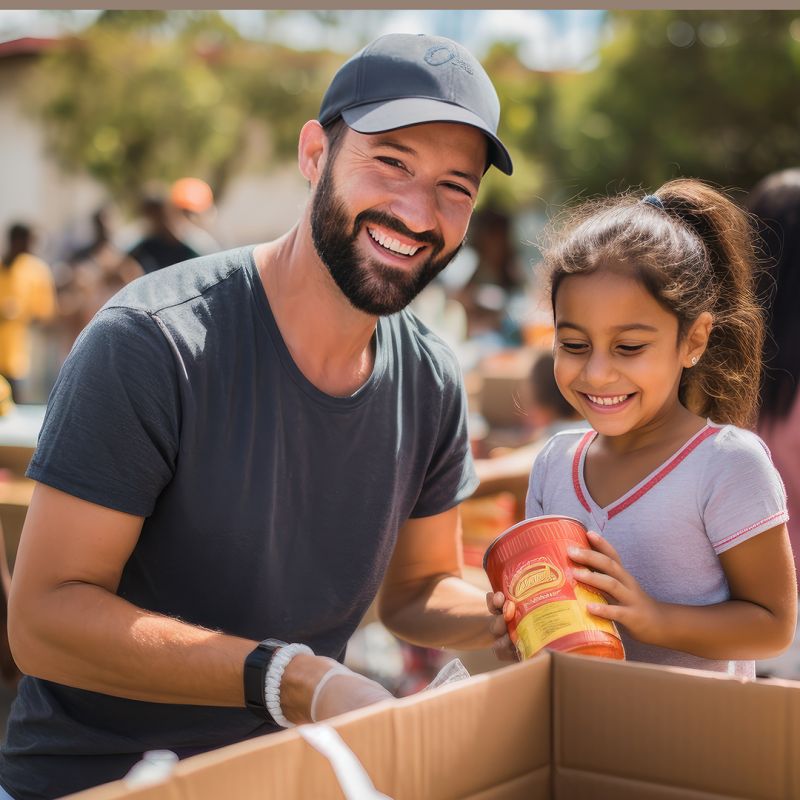 generosity and compassion of volunteers and organizations as they distribute food and supplies to vulnerable communities, emphasizing the power of collective action in combating hunger